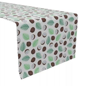 Настольная дорожка, 100 % хлопок, 16x108 дюймов, кокосовые фрукты и пальмы.