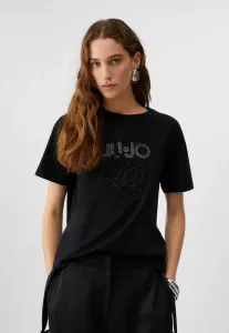 Футболка с аппликацией из драгоценных камней Liu Jo, Black