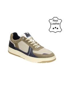 Bullboxer Кожаные кроссовки серо-бежевого цвета