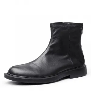 LEYGMENLG Мужские черные зимние ботинки на шнуровке с меховой подкладкой, цвет Black Fleece-Lined