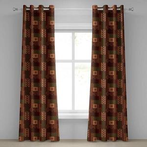 Занавеска с люверсами Abakuhaus Autumn 2 шт, 280x260x0,5 см цвет rosa grün und brown