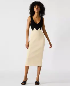 Женское платье-миди Prunella Colorblock Steve Madden, черный