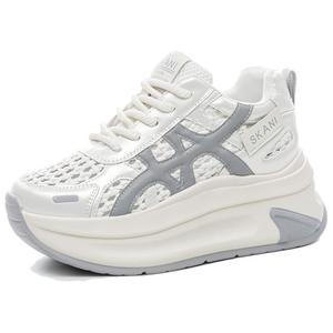 Дышащие низкие повседневные кроссовки для увеличения роста Women's POOQ, серый