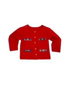 Красная куртка из французского трикотажа для девочек-малышей Florence Eiseman, красный