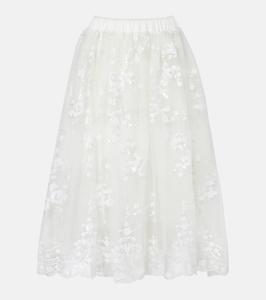 Тюлевая миди-юбка с пайетками Simone Rocha, White