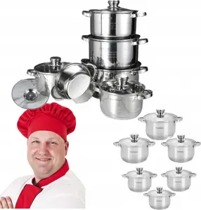 Набор посуды из 12 предметов со стеклянными крышками, индукционная/газовая плита Masterpan