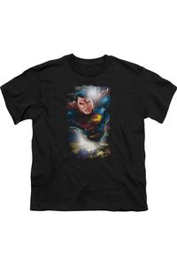 Футболка с коротким рукавом для детей "Супермен в небе" Gildan, черный