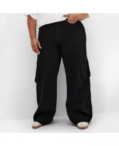 Джинсовые брюки-карго Clarence больших размеров CITY CHIC, черный