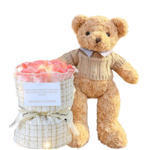 Love of wormwood Медвежонок в костюме, плюшевая кукла Brown Bear Warrior, высота 30см/50см/75см/110см