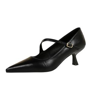 YAFEI XUANYU Туфли Мэри Джейн на тонком каблуке 6 см женские коричневые, цвет Brown