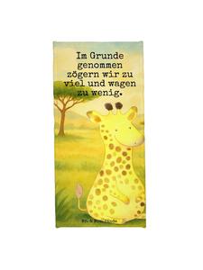 Mr. & Mrs. Panda Пляжное полотенце с изображением жирафа и надписью "Довольный" белого цвета