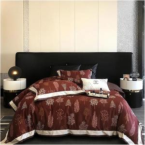 YUSIWOAL Комплект постельного белья Vintage Rose из египетского хлопка 1000TC с цветочным принтом