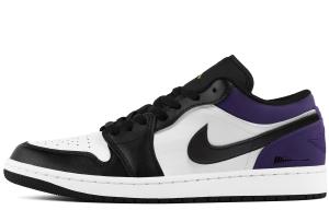 Air 1 устойчивые к истиранию увеличивающие рост низкие кроссовки в винтажном стиле баскетбольные Unisex Black Purple Jordan, черный фиолетовый