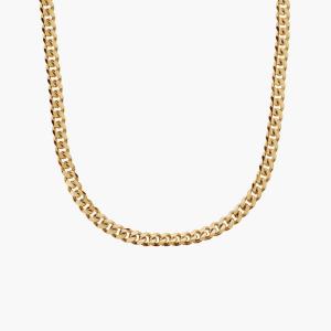 20-дюймовая мужская сплошная кубинская цепочка из 14-каратного итальянского желтого золота (3,4 мм) Blue Nile