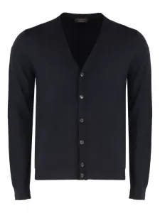 Кардиган на пуговицах с V-образным вырезом Slowear, синий