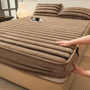 Antarctic Простыня на резинке 120х200 см из молочного вельвета, флисовая подкладка, утепленная