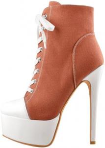 Женские кроссовки-башмачки на платформе Richealnana с шнуровкой и каблуком-стилетто, Orange