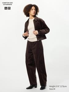 Вельветовые брюки с изогнутым кроем Uniqlo, 38 dark brown