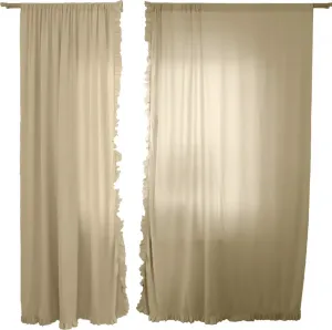 Шторы/гардины с оборками для гостиной 150х250 см, светло-бежевые EDANTI