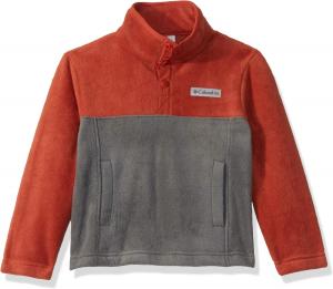 Columbia unisex-child Steens Mtn 1/4 Snap Fleece Pull-over, Grill/Carnelian Red