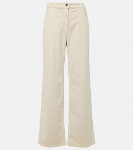 Джинсы из хлопкового вельвета Dan с расклешёнными штанинами The Row, белый