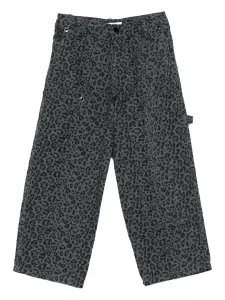 Брюки с леопардовым принтом Msgm Kids, серый