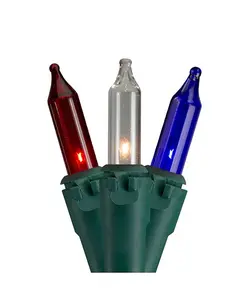 Набор из 50 штук, красный, белый, синий, мини-светильник в честь 4 июля, 10 футов, зеленый провод Northlight, red