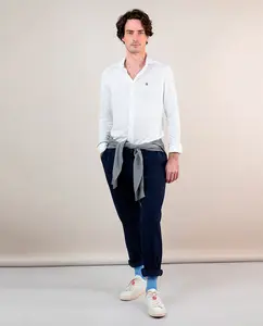 Повседневная узкая рубашка белого цвета El Ganso, белый