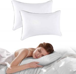 Mazulora Подушка для сна отельного качества с охлаждающим эффектом и дышащим чехлом Blue Border-27.56" X 17.72"