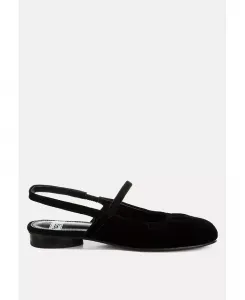 Босоножки-слингбэки Bounzi из мягкой замши Rag & Co, черный