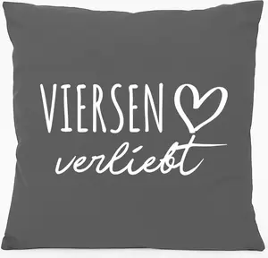 Подушка для дивана Huuraa Viersen in Love Gift 40x40 см с наполнителем из хлопка стального серого цвета Viersen Souvenir Hellweg Druckerei