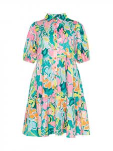 Usha Женское платье зеленого многоцветного цвета