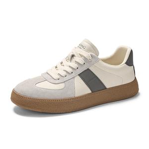 Нескользящие, износостойкие, дышащие низкие мужские кроссовки для скейтбординга AOKANG, White Gray