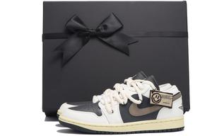 Air 1 Противоскользящие Износостойкие Низкие Винтажные Баскетбольные Кроссовки Женские Белый Черный Коричневый Jordan