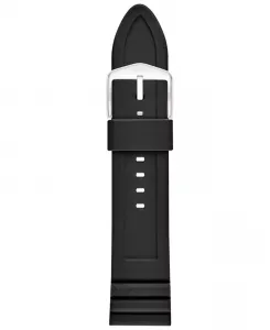 Мужской черный силиконовый ремешок, 24 мм Fossil