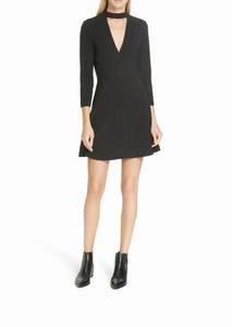 Короткое платье-клеш из эластичного крепа Lee Cutout черного цвета A.L.C.