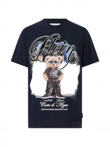 Футболка с принтом мишки Philipp Plein, синий