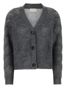 Фактурный кардиган на пуговицах I BLUES, серый