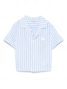 Полосатая рубашка из сирсакера Dolce & Gabbana Kids, синий