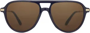 Солнцезащитные очки-авиаторы TOMS Beckett, Navy Multi Lamination/Solid Brown Polarized