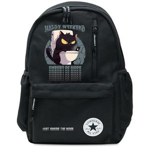 Converse Полиэстеровый рюкзак для студентов среднего размера унисекс черный, On Toilet Cat