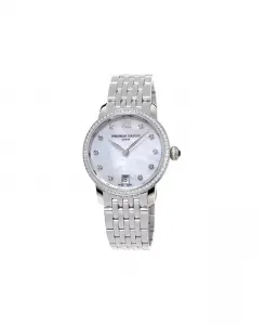 Женские часы-браслет Swiss Slimline Diamond (5/8 ct. t.w.) из нержавеющей стали, 30 мм Frederique Constant