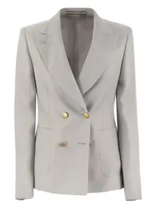 Двубортный льняной блейзер Tagliatore, серый