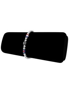 Adeliás Браслет унисекс - браслет из нержавеющей стали с шариками, 18,5 см, белого цвета