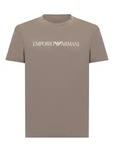 Футболка с логотипом Emporio Armani, коричневый