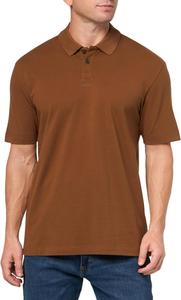 HUGO Мужская поло с контрастным логотипом по центру, Brown Sugar
