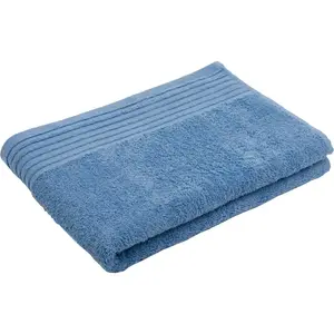 Полотенце для душа Hanna с современными однотонными цветами, с текстурированной каймой, из чистого хлопка Gözze, синий