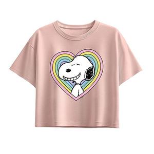 Футболка с принтом Peanuts Snoopy rainbow heart для девочек 7-16 Licensed Character, Light Pink