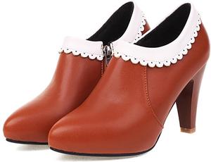 Ботильоны на высоком каблуке Alyaafifa для женщин, винтажные ботинки с массивным каблуком до щиколотки с молнией, круглый носок, удобные туфли из замши для офиса, вечеринки, мероприятий и выпускного, Pu Brown