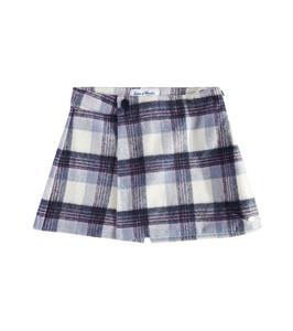 Клетчатая юбка-шорты из смесовой шерсти Tartine et Chocolat, Bleuet